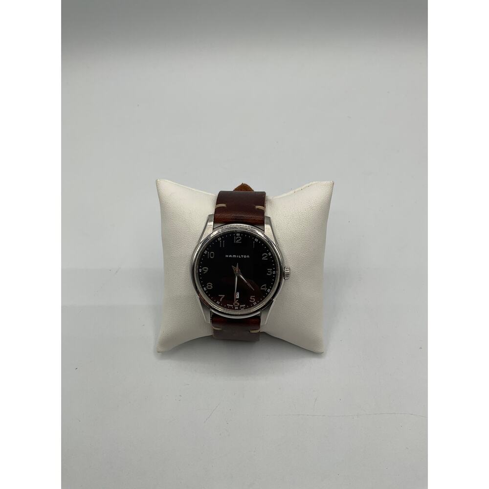 Hamilton H385110 Swiss Made Watch, Silver Face - Leather band, about 40mm